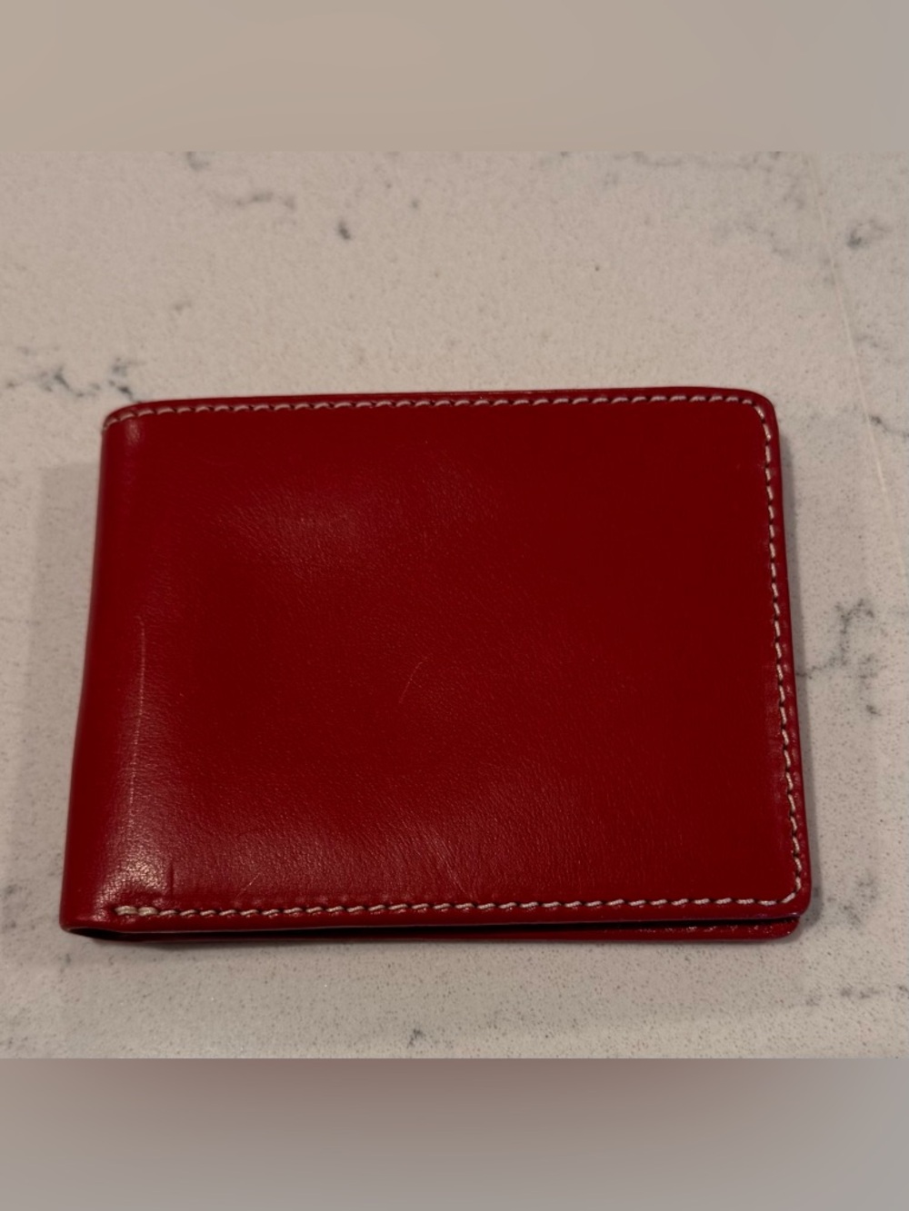NWT Dooney & Bourke Men’s Bifold Red Leather Wallet with ID Window